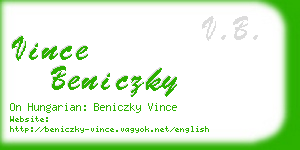 vince beniczky business card